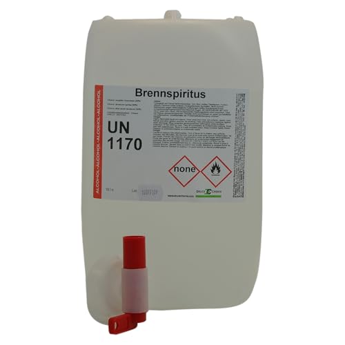 DC DruckChemie GmbH Brennspiritus 10L, 99% + Auslaufhahn - Alleskönner für Haushalt, Freizeit & Handwerk - Reinigungs Spiritus, Kaminbrennstoff