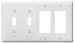 Bryant Electric NP2262W Wallplate, Nylon, Standard Size, 4-Gang, 2 Toggle, 2 Decorator/GFCI, White