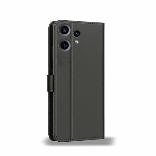 Image of AIBEX Shock Proof Flip Compatible for CMF Phone 2 Pro 5G Flip Cover Leather Finish | Inside TPU with Card Pockets | Wallet Stand | Complete Protection Flip Case- Black
