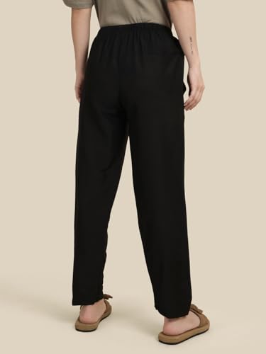 Image of KRYPTIC Women's 100% Pure Cotton Woven Pyjama | Mid Rise Relaxed Fit Full Length Nightwear Pant with Elasticated Drawstring Waistband & Side Pocket | Comfortable Lounge, Sleepwear & Casual Bottom Wear