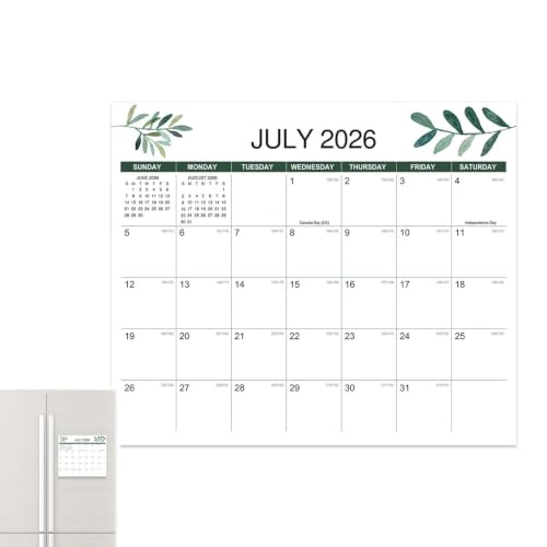 Calendrier frigo 18 mois planificateur décoratif résistant pour tâches ménagères et école