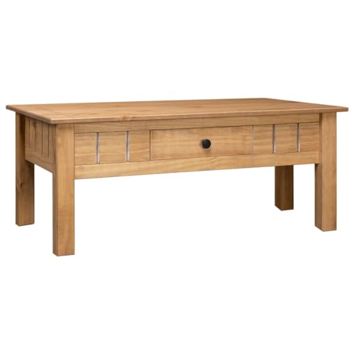 Vetnasa Mesa de Centro Madera Maciza de Pino Estilo Panamá 100x60x45 cm Mobiliario, Mesas, Mesas Decorativas, Mesas de Centro Marrón 12 KG