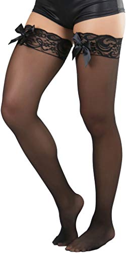 Image of ToBeInStyle Women's Back Satin Bow Thigh Hi