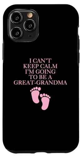 iPhone 11 Pro Girls Baby Shower Pink Footprints Keep Calm Great Grandma Case