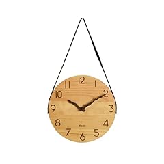 Kesin Wooden Wall Clocks 10 inch Silent Wall Clock Battery Operated Hand Made Round Farmhouse Clock