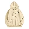 Hoodies Mens Hooded Sweatshirt Lightweight Casual Pullover Tops Streetwear Hoodies Drawstring Casual Tops with Pockets (Beige, S) #2