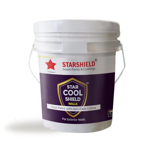 Image of StarShield Star Cool Shield Walls Heat Reflective Exterior Paint | SRI 130 | Anti-Fade | Elastomeric | Primerless | (9.1, White)