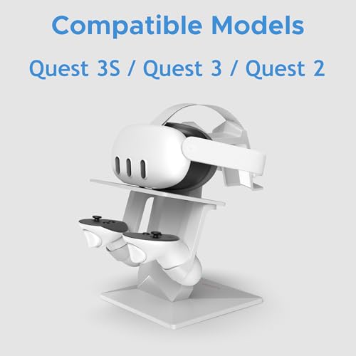 Image of DigiCharge VR Headset Stand for Meta Quest 3S / 3 / Oculus Quest 2 - Holder Mount Display Storage for Headset and Touch Controllers