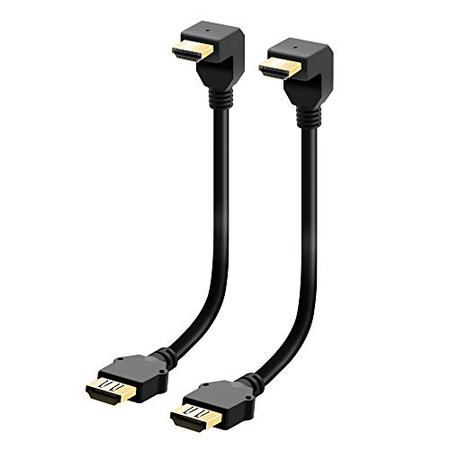 EZDIY-FAB Lot de 2 adaptateurs coudés HDMI femelle, extension HDMI plaqué or pour Google Chrome Cast, Roku Streaming Stick 20 cm