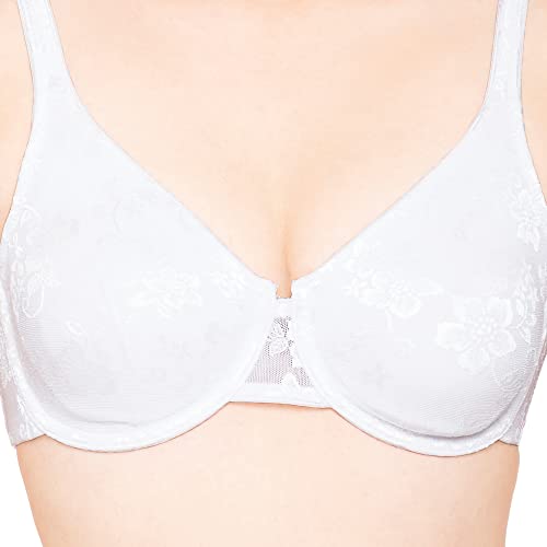 Image of Enamor Plunge Neck, Power Jacquard Lift, Women's Everyday Cotton-Rich Lined Full Support Minimizer Bra - All Day Comfort, Non-Padded, Wired, High-Coverage - F135