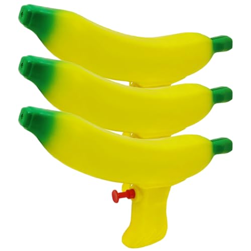 MOUNTTU Pistolas de Agua para niños, 3 Piezas, Divertidas Pistolas de Agua con Forma de plátano, 6-8 m, a Prueba de Fugas, fáciles de Rellenar, Juguetes de Verano para Piscina, Playa y jardín.