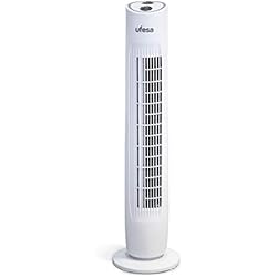 Ventilador Ufesa Verticis Ufesa TW1100 Ventilador de Torre, 45W, 3 Velocidades, Temporizador 2h, Oscilación Izquierda/Derecha