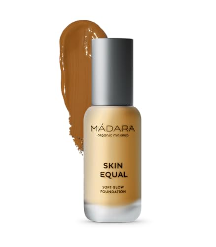 MÁDARA Organic Skincare | Skin Equal Soft Glow Foundation SPF15 OLIVE 60-30ml, Mineral foundation with hyaluronic acid, Buildable medium coverage, Dewy foundation, Vegan, COSMOS natural certified