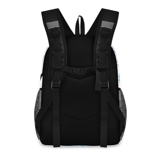 Water-Resistant Blue Bows Backpack - Lightweight Laptop Backpack with 15.6" Compartment, Durable Commuter Backpack for Work & Outdoor（91）3