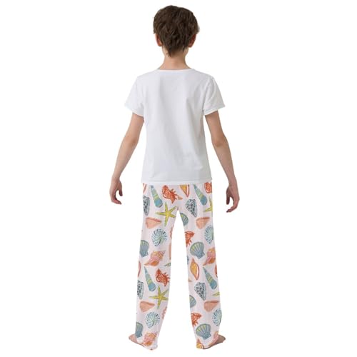 ZZKKO Seashells Corals Starfishes Boys Pants for Kids Jogger Pants with Pockets S-XL3