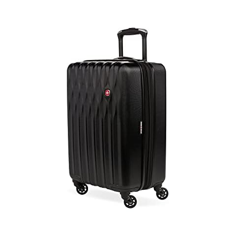 SwissGear 8018 Hardside Expandable Luggage with Spinner Wheels, Black, Carry-On 20-Inch Cover