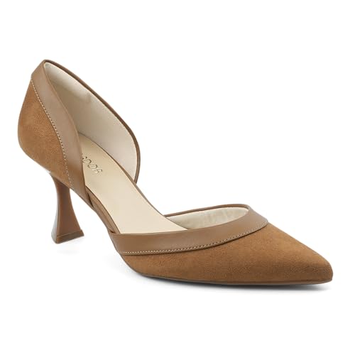 Image of JENN ARDOR Women's Pumps Low Heels Pointed Closed Toe Kitten Dress Shoes for Women Comfortable Stiletto Heeled Sandals Classic Wedding Party D'Orsay Work Pumps