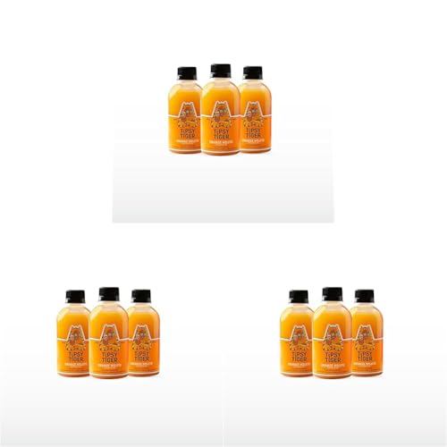Image of Tipsy Tiger Orange Kaffir Lime Mojito, Vodka, Rum, Gin Cocktail Mixer, Makes 6 Drinks, Less Than 3% added Sugar, 250ml (Pack of 9 bottles , Coaster & bamboo stirrers), Fuss Free- Just add Ice and Alcohol