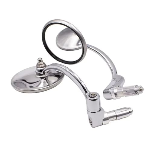 Retrovisores de moto cromados con cristal nítido para manillares de 7/8 pulgadas