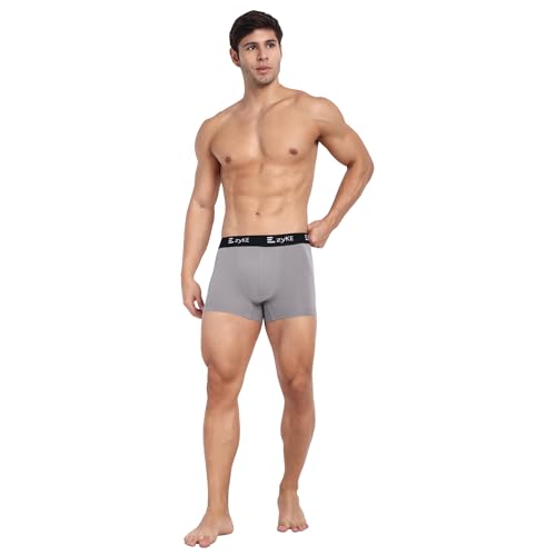 Image of Zyke Men's Cotton Trunk Innerwear | 95% Cotton 5% Elastane Stretch Underwear | Ultra Soft Waistband Anti-Bacterial Moisture Wicking Trunks for Men (Pack of 1)