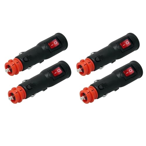 Conector de alimentación 4 piezas 12 V for coche con fusible e interruptor, 20 mm, DIN for toma corriente europea