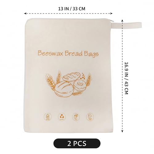 Bolsas de pan de cera de abejas reutilizables con cremallera para guardar alimentos en cocina 4
