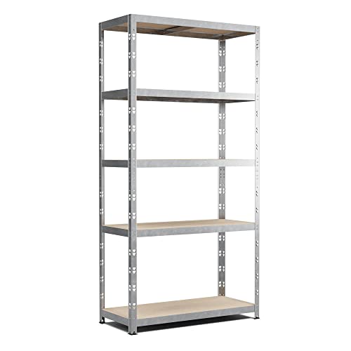 Estantería modular de almacenamiento de metal - Carga hasta 875kg - 180 X 90 X 40 cm - Gris Cover