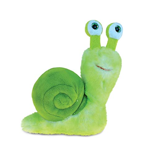 DolliBu Plush Snail Stuffed Animal - Soft Fur Huggable Big Eyes Green Snail, Adorable Land Snail Plush Toy, Cute Wild Life Cuddle Gift, Super Soft Plush Doll Animal Toy for Kids & Adults - 7 Inch