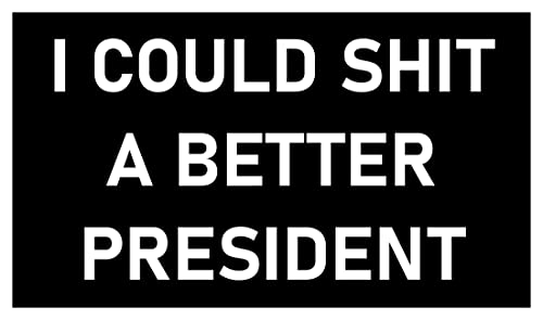 I Could Shit a Better President Sticker 4x7 Fuck Trump Bumper Sticker Anti-Trump Merch
