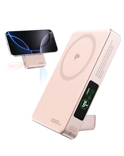 Magnetic Portable Charger for iPhone with Active Cooling, 10000mAh [Alloy-Made] Qi2 15W Magsafe Power Bank with Stand, 35W USB C for Samsung, Wireless Battery Pack for iPhone 17/16/15 Series - image 1