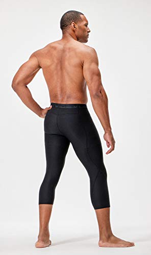 Devops 2 Pack Men's 3/4 Compression Pants Athletic Leggings (Large, Black/Black) #TOP3