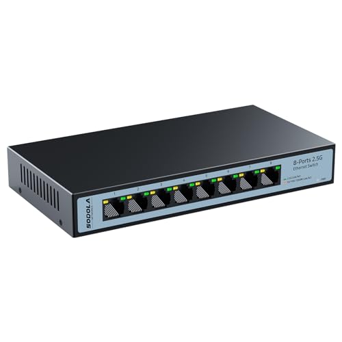 【Upgrade】 SODOLA 8-Port Unmanaged 2.5G Switch| 8 x 2.5GBASE-T Ports,60Gbps Switching Capacity,...