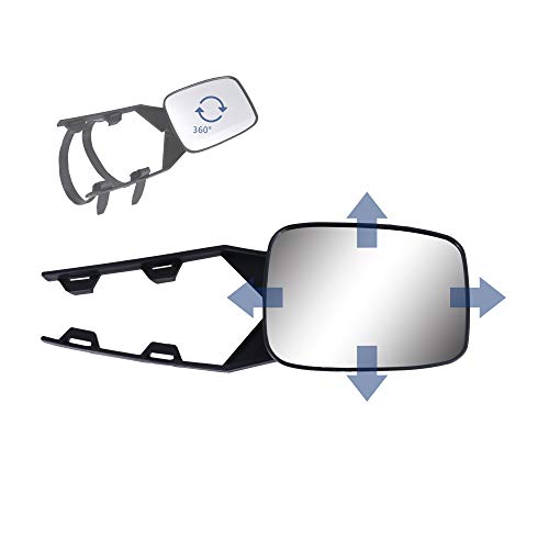 Clip On Towing Mirrors Extensions Adjustable Camper Mirrors 360 Degree Rotation Not Universal to All Models (2pcs) - Thumbnail 4