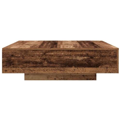 Frdhee Kleiner Couchtisch Sofa Beistelltisch,Couchtisch Altholz 100 x 100 x 31 cm Holzwerkstoff,Sofatisch für Wohnzimmer,Schlafzimmer – Bild 8