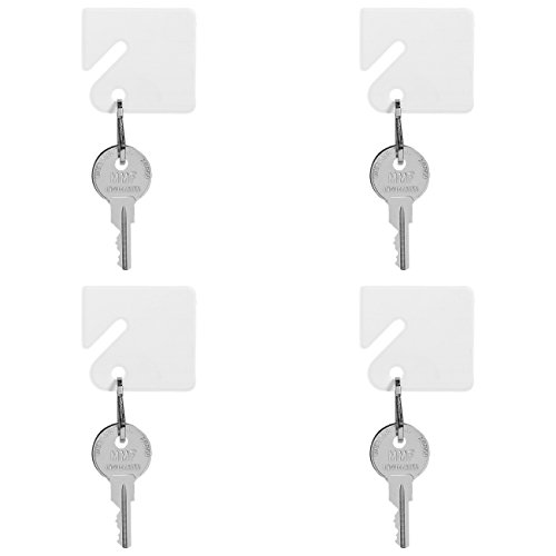 MMF Industries Slotted Rack Key Tags, Plastic, 1.5 Inch Height, White, 20 per Pack (201300006), 4 Packs