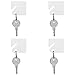 MMF Industries Slotted Rack Key Tags, Plastic, 1.5 Inch Height, White, 20 per Pack (201300006), 4 Packs