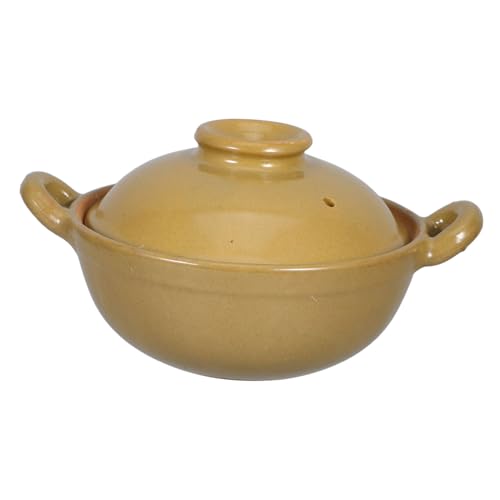 Mipcase Cocotte En Terre Cuite 500 Ml Poignée Unique Marmite Cuisine Maison Antiadhésive Adaptée à La Cuisson Des Ragoûts Et Riz Spécial Four Et Gaz