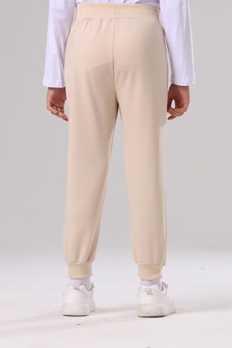 BINPAW 3 Pack Boys Pull On Sweatpants Active Jogger Pants with Zipper Pocket Athletic Pants for Kids, Gray/Blue/Khaki, 13-14 Years = Tag 1603