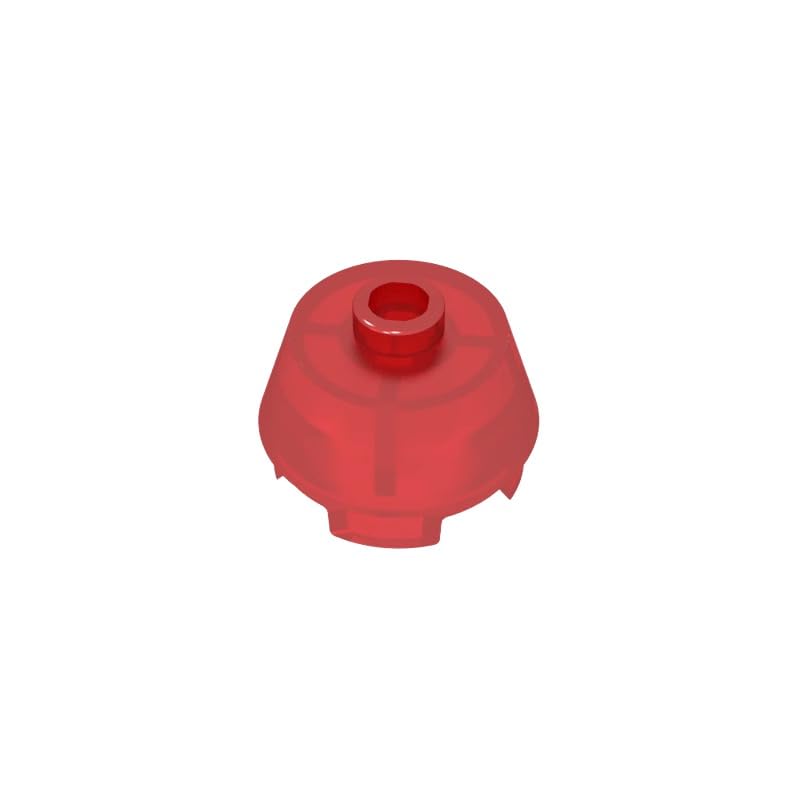 XYEIUGO 98100 Round Brick Round 2x2 Truncated Cone, Trans Red, 50 PCS