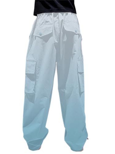 Image of Cromoncent Cargo Pants Girls & Women Parachute Pants Y2K Baggy Rave Clothes Waterproof with Pockets, 6 Years - 3XL