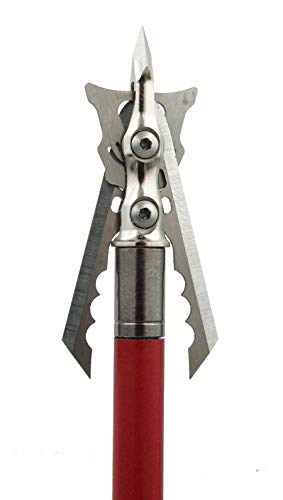 Rage Hypodermic Crossbow Nc 2-Blade Hunting Arrow Broadhead (3 Pack) Exclusive Hybrid Tip, Machined Stainless Steel Ferrule, No Collar Blade Lock, 035” Swept-Back Blades, Huge 2” Cut, 100 & 125 Grain #TOP2