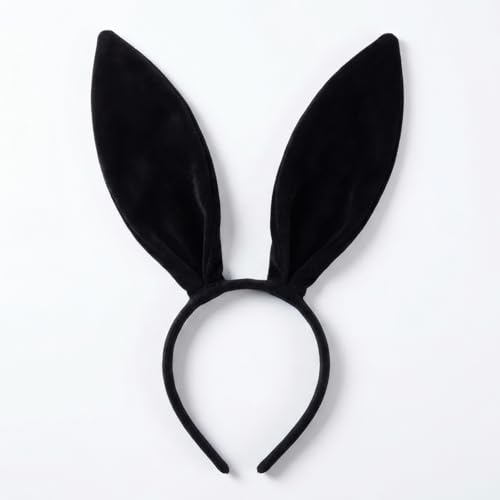 Zynbase Black Bunny Ears Headband Rabbit Ears for Women Men Bunny Costume Cosplay Accessories for Girls