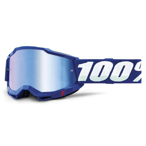100% Accuri 2 Motocross & Mountain Biking Adult Goggles (Blue - Mirror Blue Lens)