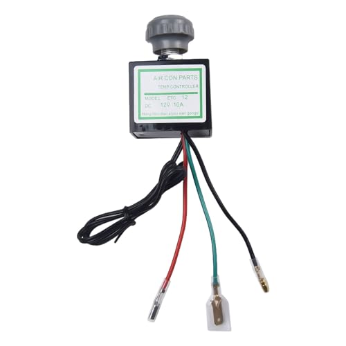 Gettimore Interruptor electrónico de termostato de aire acondicionado de coche de 12 V 10 A, material ABS, fácil de instalar, compatible con la mayoría de vehículos, reemplazo directo