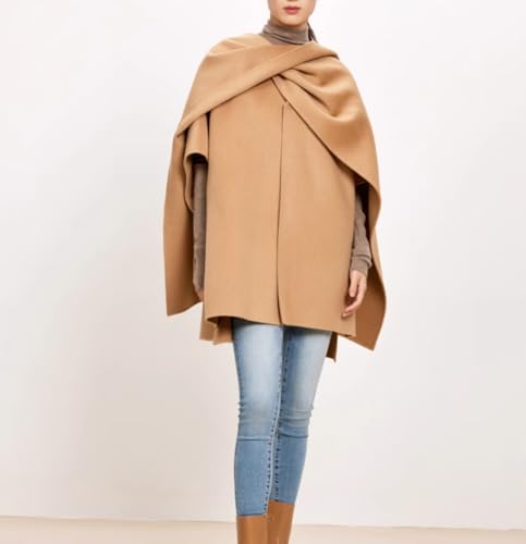 WRAP-Autumn Winter Woolen Cape For Women Double-Sided Soft Cashmere Short Over Coat Shawl2