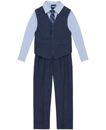 Image of IZOD Boys' 4-piece Formal Dress Up Suit Set, Vest, Pants, Collared Shirt, and Tie