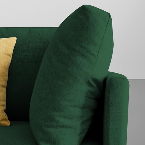 Image of Carina LHS 4 Seater L Shape Sofa Set with Center Table for Living Room (Green Fabric) Premium Fabric Sofa