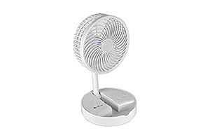 RUTVI ENTERPRISE Multi Function Powerful Rechargeable High Speed Table Fan with LED Light for Home, Office Desk, Kitchen (Multicolour)