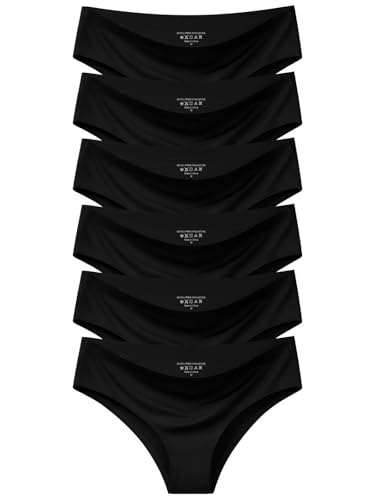 Image of AIVEITE Women's Seamless Underwear No Show Bikini Panties Cheeky Low Rise Breathable Silky Invisible Briefs 6 Pack