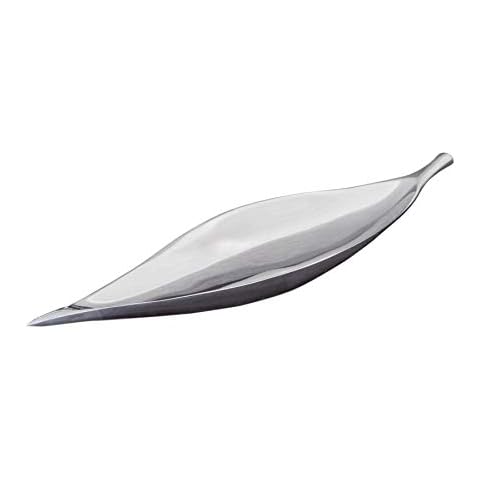 Invicta Interior Elegante Design Deko Schale Silver Leaf Aluminium poliert 40x10cm Accessoire Cover